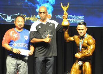 JESMON Justi yang mewakili ATM muncul Juara Antara Juara bawah 70kg pada Kejohanan Bina Badan Peringkat Kebangsaan Ke-53@Mr. Malaysia 2024 di Hotel Thistle, Johor Bahru. - UTUSAN/ LUQMAN