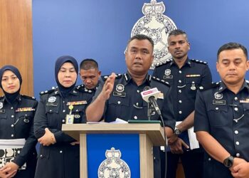 KASIM Muda (tiga kanan) dalam sidang akhbar di IPD Kota Kinabalu, Sabah hari ini