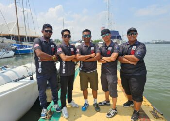 (DARI kiri) Muhammad Syafiq A. Rahim, Muhammad Faaiz Norizan , Rizal Mahadi Sazili, Ahmad Kashfi Alwi dan Muhammad Shaifullah Ali bakal mengalas cabaran pada Kejohanan Regatta Antarabangsa Belt & Road di Beihai, China, Oktober ini.