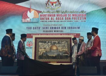 Perdana Menteri, YAB Dato’ Seri Anwar Ibrahim merasmikan Majlis Muktamar Masjid Semalaysia Untuk Al-Aqsa dan Palestin di Masjid Wilayah Persekutuan hari ini. / M.FIRDAUS M.JOHARI