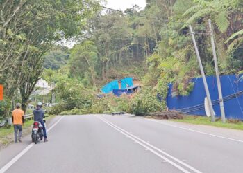 KEADAAN tanah runtuh di Cameron Highlands, Pahang, kelmarin. – MEDIA SOSIAL