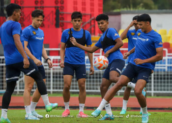 PEMAIN-Pemain Harimau Malaya menjalani sesi latihan terakhir sebelum turun berdepan Lubnan dalam perlawanan akhir Pestabola Merdeka 2024 di Stadium Nasional Bukit Jalil malam ini.-IHSAN FAM