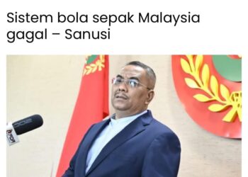 KERATAN laporan Utusan Malaysia tentang kenyataan Muhammad Sanusi Md Nor mengenai sistem bola sepak Malaysia.