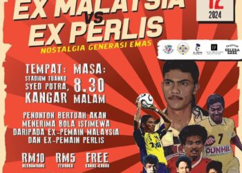 BUAT julung kali, stadium Tuanku Syed Putra di Kangar, Perlis bakal mengumpulkan bekas-bekas pemain bola sepak Malaysia dan Singa Utara dalam perlawanan persahabatan bersempena Festival Kangar Unity anjuran Kelab Unity Kangar, pada 12 September ini.-UTUSAN