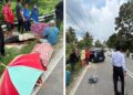 KEADAAN kemalangan yang mengakibatkan dua beranak maut dalam kejadian di Kilometer 21, Jalan Kuala Pilah-Tampin, dekat Masjid Jamek Pekan Johol, Kuala Pilah petang tadi.