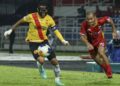 FAISAL ketika beraksi bersama elangor FC dalam saingan saingan  Liga Juara-Juara Konfederasi Bolasepak Asia (AFC) 2 (ACL2) 2024/25 di Stadium Majlis Bandaraya Petaling Jaya (MBPJ), kelmarin.