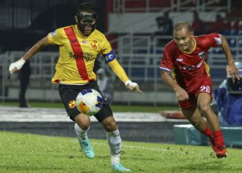 FAISAL ketika beraksi bersama elangor FC dalam saingan saingan  Liga Juara-Juara Konfederasi Bolasepak Asia (AFC) 2 (ACL2) 2024/25 di Stadium Majlis Bandaraya Petaling Jaya (MBPJ), kelmarin.