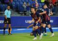 Arif Aiman Hanapi meraikan gol jaringan menentang Shanghai Shenhua FC dalam saingan Liga Juara-Juara Asia Elit (ACLE) di Stadium Sultan Ibrahim, Iskandar Puteri, Johor, kelmarin. Johor Darul Ta’zim (JDT) menang 3-0. – UTUSAN/RAJA JAAFAR ALI