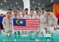 Skuad remaja negara membawa pulang pingat gangsa selepas tewas kepada China pada separuh akhir Kejohanan Remaja Dunia Berpasukan Campuran di Nanchang, China, hari ini. - IHSAN FB BAM