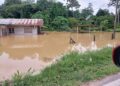 KEADAAN banjir di Kampung Batu Kapor di Mentakab, Temerloh, Pahang.