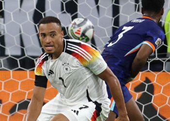 Jamie Leweling menjaringkan gol tunggal perlawanan untuk membantu Jerman mengalahkan Belanda 1-0 di Munich, pagi ini. - AFP