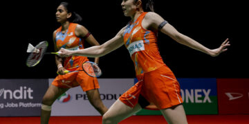 PEARLY Tan-M. Thinaah menewaskan pasangan Indonesia, Apriani Rahayu-Siti Fadia Silva Ramadanti 21-16, 21-14 pada aksi pusingan kedua All England di Utilita Arena, Birmingham, hari ini.