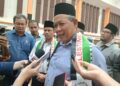 AMINUDDIN Harun Ketika ditemui pemberita pada Majlis Perasmian Daurah Madani Penghayatan Hadis 40 Imam Nawawi Peringkat Negeri Sembilan di Politeknik Port Dickson hari ini.