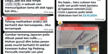 MESEJ tular di media sosial berkaitan kejadian culik oleh van bernombor pendaftaran Thailand di Kampung Padang, Gerik. - UTUSAN