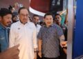 RAFIZI Ramli (kanan) mengiringi Anwar Ibrahim dalam Majlis Sambutan Jubli Intan 75 Tahun Jabatan Perangkaan Malaysia (DOSM) di Pusat Konvensyen PICCA, Butterworth, Pulau Pinang. - UTUSAN/IQBAL HAMDAN