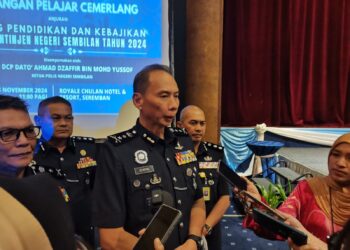 Ketua Polis Negeri Sembilan, Datuk Ahmad Dzaffir Mohd Yussof ketika sidang media, di sini, hari ini. FOTO/ NOR AINNA HAMZAH