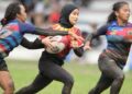 KELAJUAN menjadi senjata utama Fatin dalam sukan Ragbi.