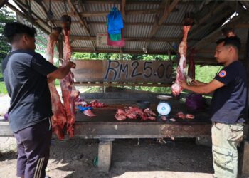 DAGING lembu segar kini di jual pada harga RM25 sekilogram di Kelantan. –UTUSAN/KAMARUL BISMI KAMARUZAMAN