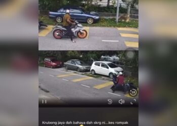 TANGKAP layar video tular kejadian ragut yang didakwa berlaku di Krubong Jaya, Krubong, Melaka.