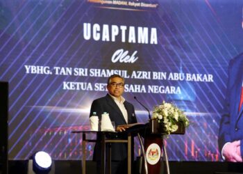 SHAMSUL AZRI ABU BAKAR ketika berucap pada Anugerah Pembangunan Negara Tahun 2024 di Sepang, Selangor. - UTUSAN/FAIZ ALIF ZUBIR