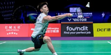 Perseorangan lelaki negara, Leong Jun Hao tewas kepada pemain China Li Shi Feng pada final Kejohanan Badminton Jepun Masters di Kumamoto, Jepun, semalam.-AFP