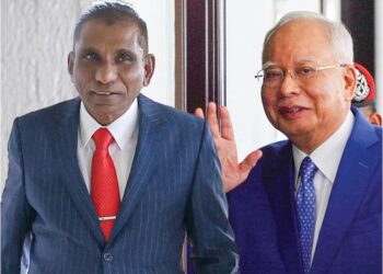 NAJIB RAZAK dan Mohd. Irwan Serigar Abdullah (kiri) dilepas tanpa dibebaskan daripada enam pertuduhan melakukan pecah amanah harta kerajaan berjumlah RM6.6 bilion tujuh tahun lalu.