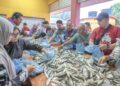 ORANG ramai tidak melepaskan peluang mendapatkan ikan selayang pada harga 20 sen seekor di Pasar Kepong, Kuala Terengganu, hari ini. – UTUSAN/PUQTRA HAIRRY ROSLI