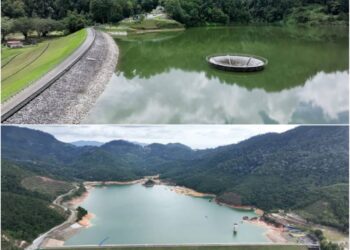 KEADAAN terkini Empangan Air Itam (atas) dan Empangan Teluk Bahang susulan taburan hujan yang tinggi di Pulau Pinang sejak hampir dua bulan yang lalu.