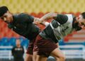 PEMAIN Selangor FC menjalani latihan di Stadium MBPJ, semalam sebagai persiapan menentang Muangthong United dalam saingan Liga Juara-Juara 2 (ACL2) malam ini. - IHSAN MEDIA SELANGOR FC