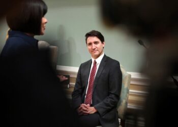 PERDANA Menteri Kanada, Justin Trudeau menghadiri majlis angkat sumpah Kabinet baharu di Dewan Rideau, di Ottawa, kelmarin.- AFP