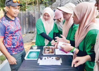 SEBAHAGIAN peserta acara Explore Mangrove Tanjung Piai menyelesaikan tugasan diberikan pada acara yang dianjurkan sempena Festival D’Kukup 2.0.