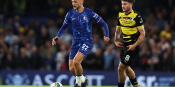 Pemain Chelsea, Kiernan Dewsbury-Hall (kiri) antara nama yang hangat dikaitkan dengan Harimau Malaya- AFP