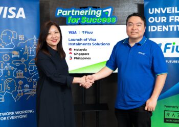 Ketua Fintech dan Penjual Visa Malaysia, Lim Gaik Lin (kiri) dan Ketua Pegawai Eksekutif Fiuu, Eng Sheng Guan (kanan).