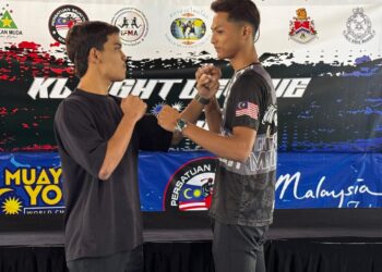 ADIB (kiri) dan Zul Fadlee sudah bersedia berentap di final KL Fight League hujung minggu ini.