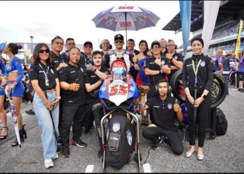 HAFIZH Syahrin tutup aksinya di kedudukan ketiga keseluruhan pada ARRC 2024 di Buriram, Thailand, semalam. - Foto Instagram Hafizh Syahrin