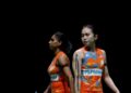 PEARLY Tan-M. Thinaah menewaskan  pasangan Jepun, Yuki Fukushima-Mayu Matsumoto 16-21, 15-21 pada aksi suku akhir Indonesia Masters 2025, hari ini.