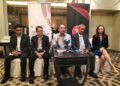 NAZIR Razak (tengah) ketika sidang akhbar mengenai Mesyuarat Majlis ASEAN-BAC ke-102 dan Mesyuarat Majlis Bersama ASEAN-BAC ke-25 di George Town, Pulau Pinang, hari ini.