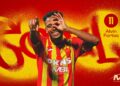 Alvin Fortes menjaringkan gol tunggal perlawanan pada aksi Liga Super Selangor berdepan Kuala Lumpur City di Stadium Majlis Bandaraya Petaling Jaya, petang tadi.-IHSAN SFC