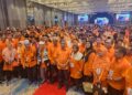 MOHAMAD Sabu bersama barisan kepimpinan parti dan ahli pada Konvensyen Nasional Amanah 2024 di Bandar Bestari, Klang, Selangor, hari ini. -FOTO/ ISKANDAR SHAH MOHAMED