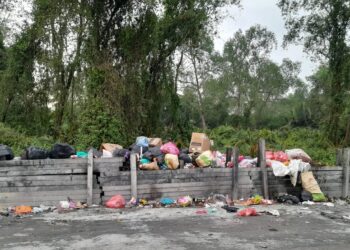 TEMPAT pembuangan sampah yang diwujudkan oleh penduduk di Jalan Sepah Beruang, Benut, Pontian.