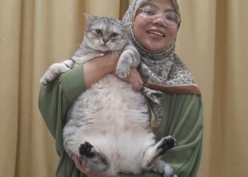 siti Fatimah bersama Luna yang berbadan gempal dengan berat sekitar 10 kilogram,