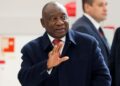 PRESIDEN Afrika Selatan, Cyril Ramaphosa tiba di sidang kemuncak BRICS di Kazan, pada 23 Oktober 2024.- AFP