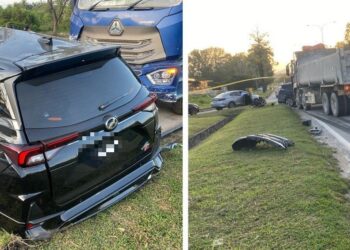 KEADAAN kemalangan membabitkan sebuah kereta dan sebuah lori di Jalan Persiaran Negeri berhampiran lampu isyarat sebuah hospital swasta dekat Nilai, Seremban pagi tadi.