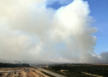 PENCEMARAN udara berpunca daripada kejadian kebakaran ladang kelapa belakang Taman Perindustrian Malaysia-China Kuantan (MCKIP) Gebeng di Kuantan, Pahang.