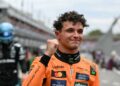 PEMANDU McLaren, Lando Norris memberi reaksi selepas menduduki petak pertama selepas sesi kelayakan Grand Prix (GP) Australia di Litar Albert Park di Melbourne, hari ini. - AFP