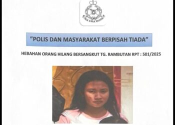 NIRMA Jimmy, remaja perempuan Orang Asli yang dilaporkan hilang sejak Jumaat lalu dari Kampung Seri Makmur, Ulu Kinta di Ipoh. - UTUSAN