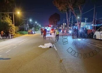 MOHAMAD Arip maut dilanggar sebuah kereta ketika melintas jalan selepas menunaikan  solat tarawih di Jalan Abdul Rahman, Muar.