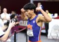 MUHAMMAD Azeem Fahmi menamatkan saingan Kejohanan Akhir Olahraga Dalam Dewan Persatuan Olahraga Kolej Kebangsaan (NCAA) di tempat ke-13 di Virginia, Amerika Syarikat (AS), semalam. - IHSAN FOTO FB AUBURN TRACK & FIELD