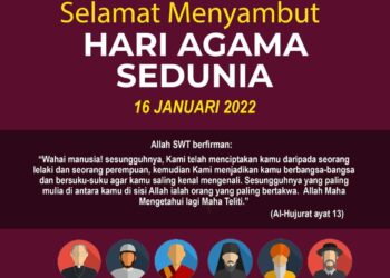 Poster Hari Agama Sedunia yang tular dalam media sosial.