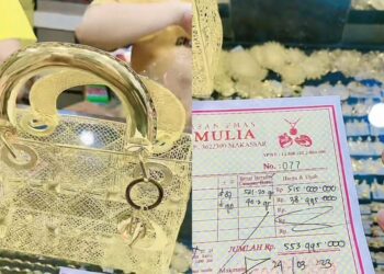 BEG tangan emas bernilai 515 juta rupiah (RM150,108) yang dibeli Mira Hayati.-AGENSI